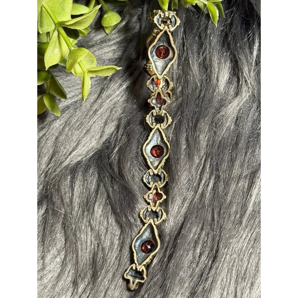Silver 925 Garnet Bracelet